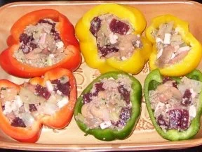 Vegetarisches - Paprika gefüllt mit Roter Bete, Champignons, Balkan-Käse, Rührei... - Rezept - Bild Nr. 2