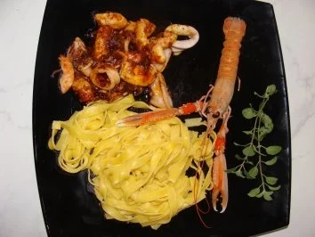 Rezept: Meeresfrüchte - Langostinos - Chipirones Pfanne - Meeresfrüchte - Langostinos - Chipirones Pfanne - - Rezept