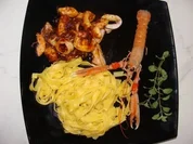 Meeresfrüchte - Langostinos - Chipirones Pfanne - - Rezept