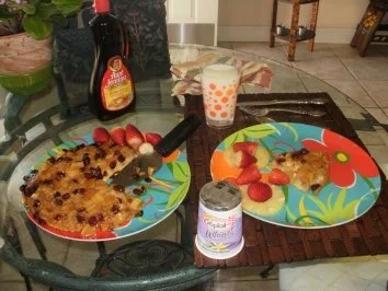 Pfannkuchen - Apfel und Cranberries - ein grosser Pfannkuchen-gebacken im Ofen - 163 Kal. fettarm Mit Bildern - Rezept