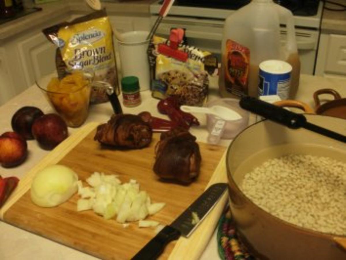 Bohnen mit Pfirsiche - gebacken   200 Kal und fettarm - Das geht gut mit Fisch oder Grilled Huhn - Rezept - Bild Nr. 3