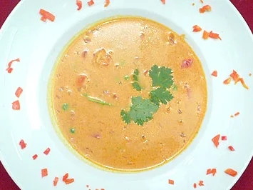 Rezept: Kokos-Curry-Krebsfleischsuppe Kokos-Curry-Krebsfleischsuppe - Rezept