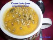 Suppe: Karotten-Kürbis-Suppe mt gerösteten Kernen - Rezept