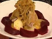 Heringsfilet auf Curryzwiebeln - Rezept