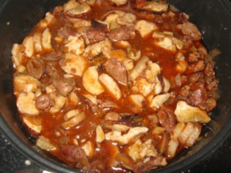 Herzragout m Steinpilzen - einfach - 129 kcal/100g
