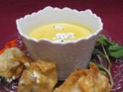 Kichererbsensuppe mit Minze-Käse-Wan-Tans - Rezept