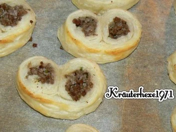 Blätterteigschweinsöhrchen mit Hackfleisch - Rezept - Bild Nr. 3