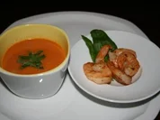 Kokos-Tomaten-Suppe mit King Prawns - Rezept