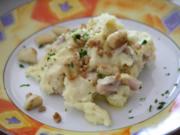 Kabeljau-Kartoffel-Püree mit karamellisiertem Knoblauch - Rezept