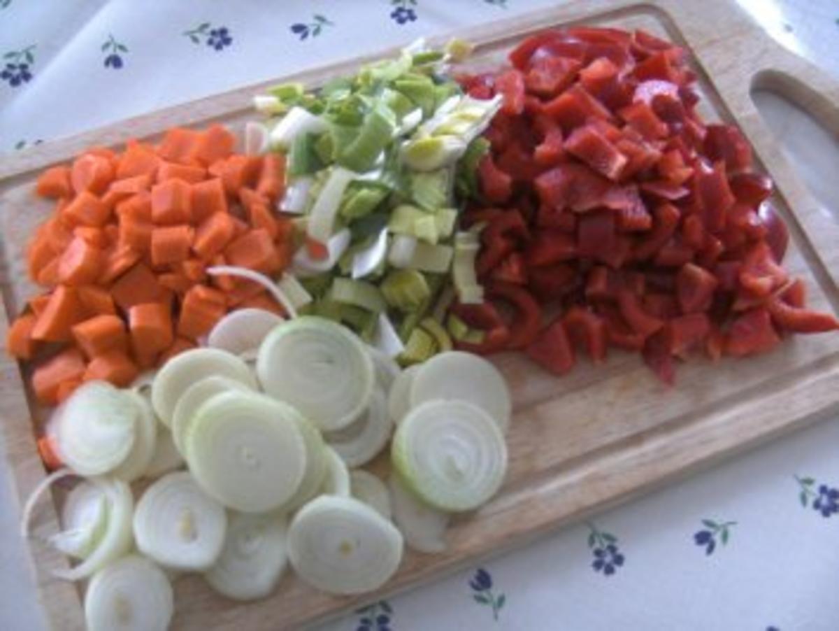 Kassler-Paprika-Gemüse Topf  auf Kartoffel-Pürree - Rezept - Bild Nr. 4