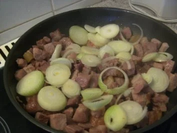 Kassler-Paprika-Gemüse Topf  auf Kartoffel-Pürree - Rezept - Bild Nr. 6