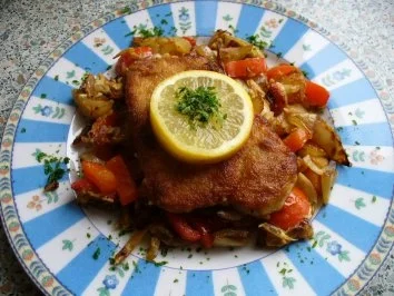 Zwiebelschnitzel - Rezept