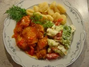 Rezept: Brandmeister-Pfanne mit Gnoccis und Salat Brandmeister-Pfanne mit Gnoccis und Salat - Rezept