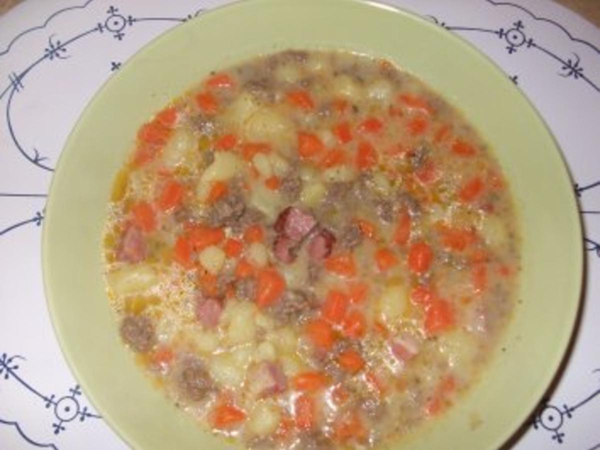 Möhren-Hack-Kartoffelsuppe - Rezept mit Bild - kochbar.de