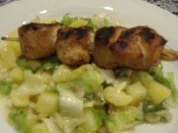 Hähnchenspieß auf warmen Endivienkartoffelsalat - Rezept