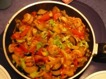 Rezept: Scharfe Garnelenpfanne Scharfe Garnelenpfanne - Rezept