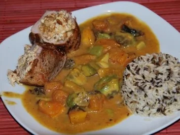 Schweinefilet mit Avocado-Papaya-Ragout - Rezept