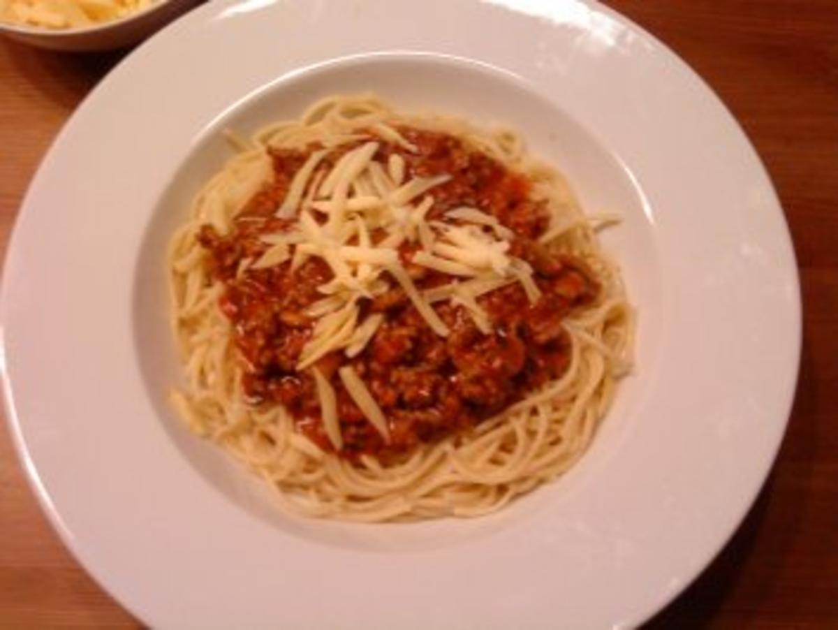 Spaghetti Bolognese mit Champignons - Rezept