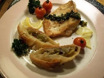 Zander auf der Haut gebraten an feinem Krautstrudel - Rezept - Bild Nr. 2