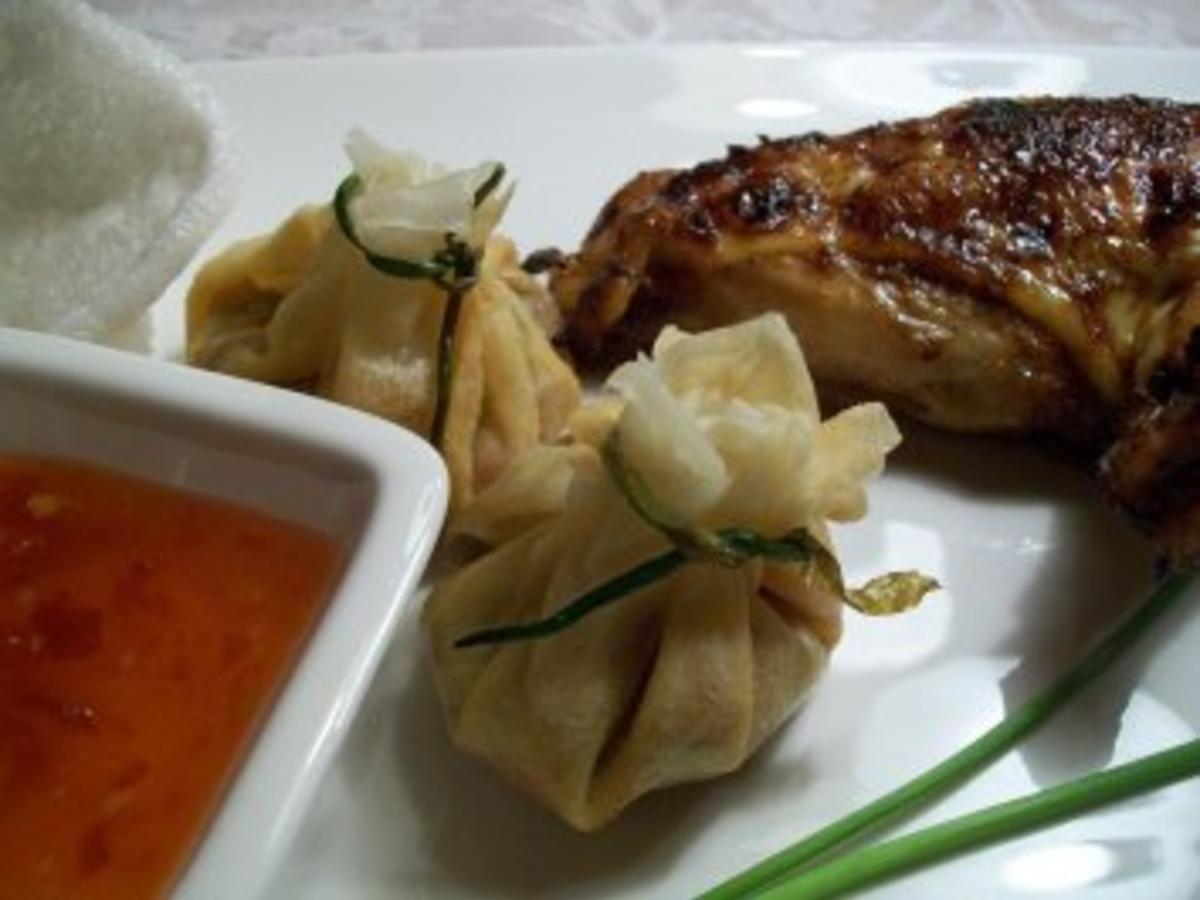 Poulardenbrust im Asialack zu Gemüse Wan Tans - einfach - von Bine69 Poulardenbrust im Asialack zu Gemüse Wan Tans - einfach - von Bine69