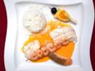 Gourmetfischteller mit Hummersoße und Basmatireis - Rezept