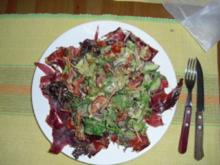 Rindschinken mit bunten Salat und Honig Senf Vingrette - Rezept