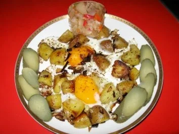 Röstkartoffel+Spiegeleier+Sülze - Rezept - Bild Nr. 2