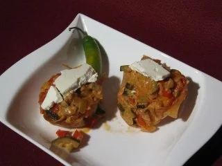 Teigsäckchen mit Gemüse und Feta - Rezept