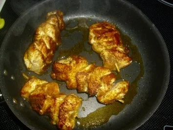 Orangen-Chicorée-Salat mit Hähnchenspießen - Rezept - Bild Nr. 6