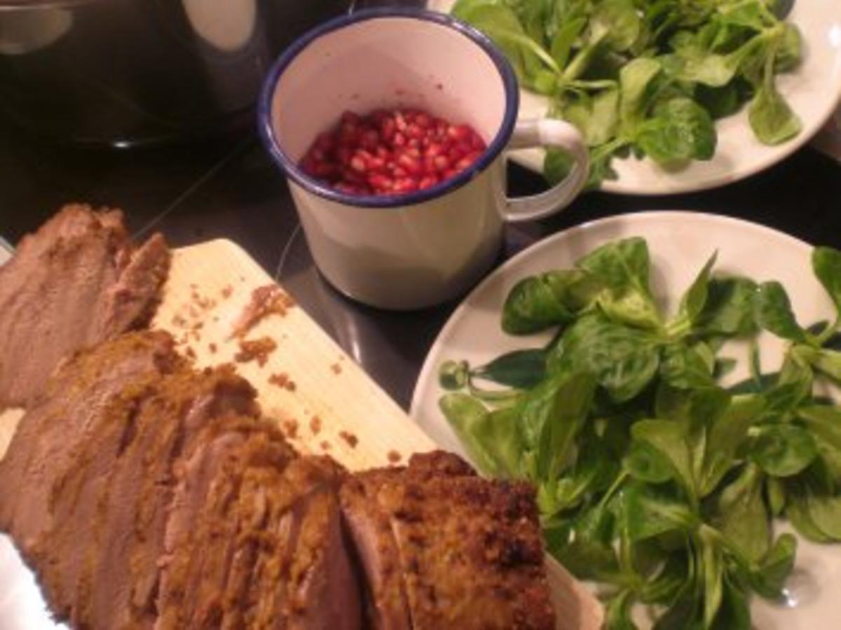 Entenbrust mit Granatapfeldressing - einfach - 225 kcal/100g