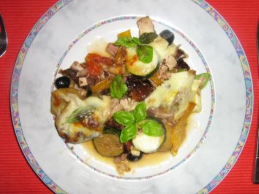 Hähnchen Gemüse Gratin - schnell &amp; einfach - 60 kcal/100g