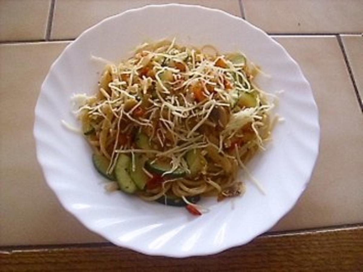 Spaghetti mit viel Gemüse - Rezept
