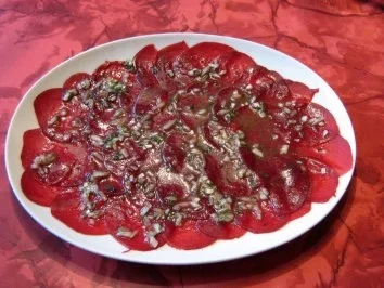 Rezept: Rote-Beete-Carpaccio mit Balsamico-Viniagette Bild Nr. 4 Rote-Beete-Carpaccio mit Balsamico-Viniagette - Rezept - Bild Nr. 4