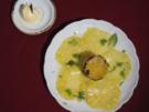 Exotische Charlotte mit weißer Schokolade auf Ananas-Carpaccio - Rezept