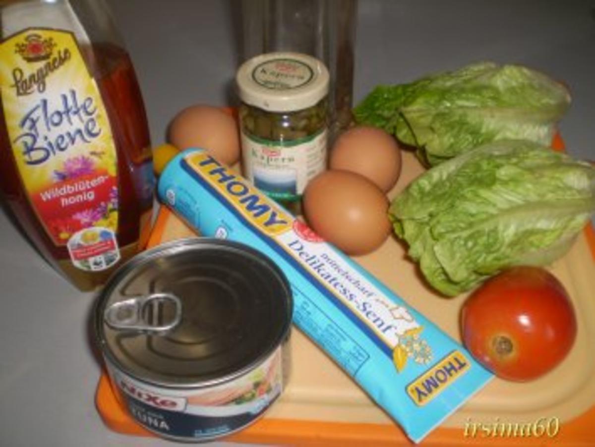 Grüner Salat mit Ei und Thunfisch - Rezept - Bild Nr. 2