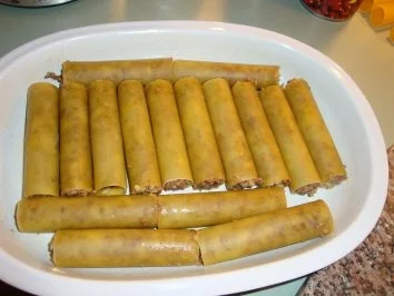 Cannellonie gefüllt mit Hackfleisch, Pfifferlingen und Pfifferlingsrahm - Rezept - Bild Nr. 12