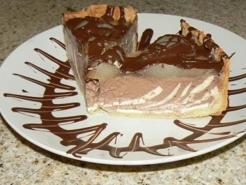 Zebrakäsekuchen flirtet mit karamellisierten Birnen - Rezept