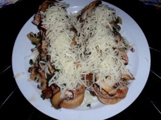 Abendliches Champignon-Filet-Baguett - überbacken mit Mozzarellakäse - Rezept - Bild Nr. 6