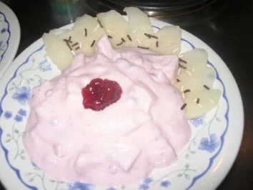 Dessert: Nashi Birnen Carpaccio mit Preiselbeerenquark - Rezept