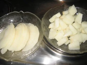 Dessert: Nashi Birnen Carpaccio mit Preiselbeerenquark - Rezept - Bild Nr. 5