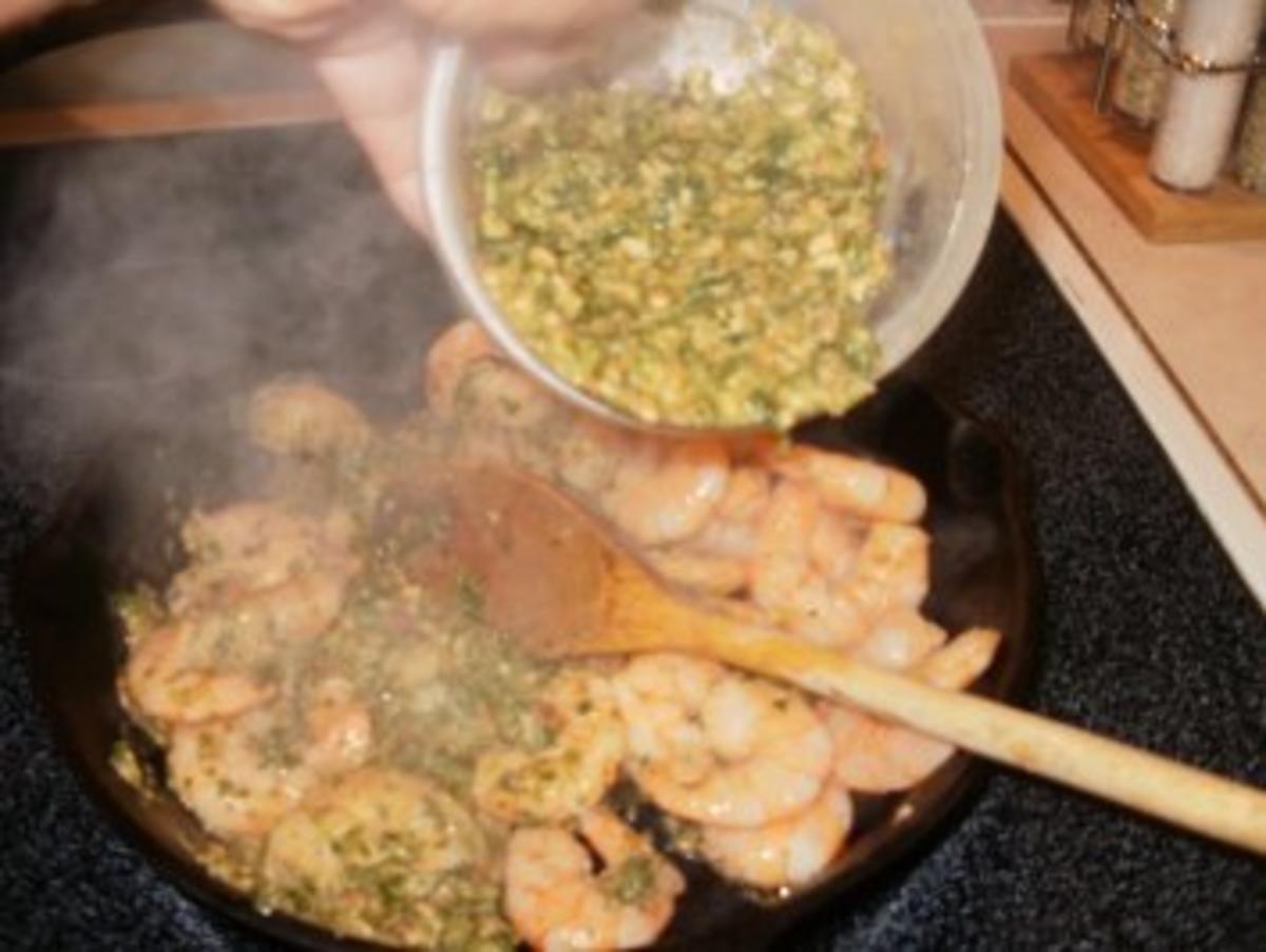 Bilder für Shrimp-Texas Pesto Shrimp mit Reis - einfach -fertig in 10 Minuten - fettarm - Rezept