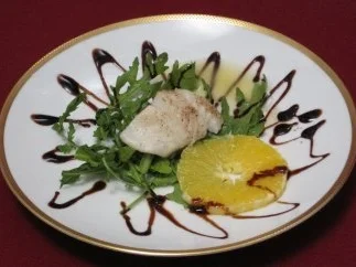 Heilbutt mit Orangen auf Rucola - Rezept