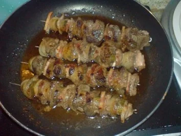 Fleischspieße Lamm trifft Gans - Rezept