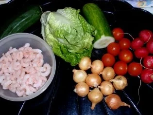 Bunter Salat mit Tiefsee-Garnelen - Rezept - Bild Nr. 2