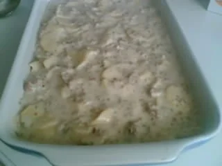 Hackauflauf mit Kartoffeln und Schafskäse - Rezept