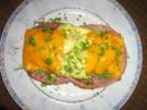 Rührei mit Pfifferlingen auf Toast  - überbacken - Rezept