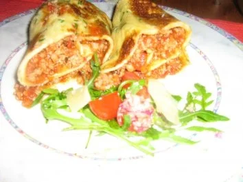 Kräuter-Crêpes mit Bolognesefüllung - Rezept - Bild Nr. 9