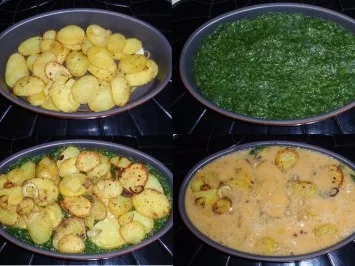 Spinat-Kartoffel-Auflauf mit einer Eier-Käse-Haube - Rezept - Bild Nr. 3