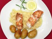 Viktoriabarsch auf Champagnerkraut mit Schokolade und Rosmarinkartoffeln - Rezept