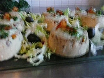 TAPAS/vegetarisch:Parmesanflan mit Pilzen und Oliven - Rezept - Bild Nr. 3